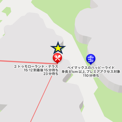 トゥモローランドテラスの位置