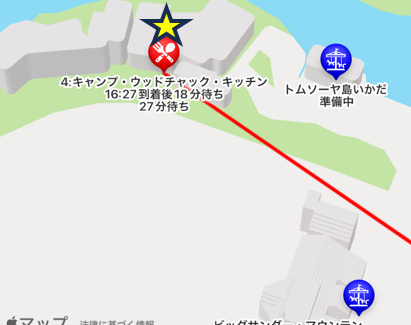 キャンプ・ウッドチャック・キッチンの位置