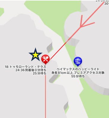 トゥモローランド・テラスの位置