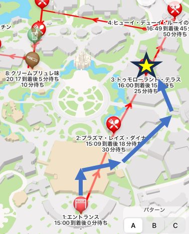 トゥモローランド・テラスの位置